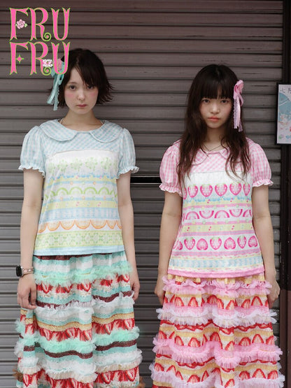Strawberry Lime Print Loose T-Shirt【s0000017765】