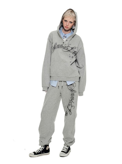 Monogram Printed Drawstring Sweatpants【s0000009848】