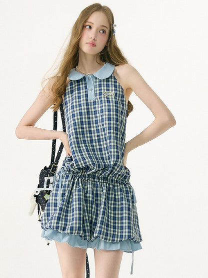 Summer Plaid Doll Collar Dress Girl【s0000017149】