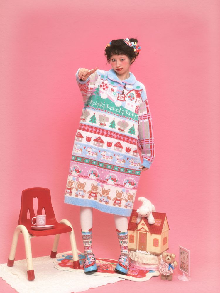 Knit Sweater Dress Long【s0000011322】