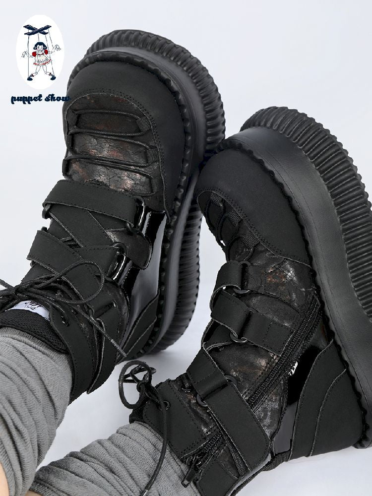 Retro Light Punk Thick Bottom Short Boots【s0000011702】