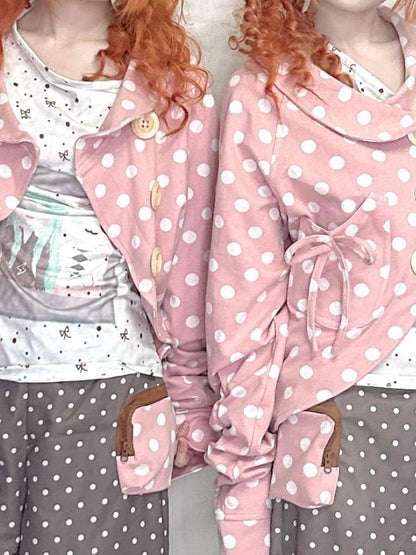 Wooden Button Polka Dot Jacket【s0000015201】