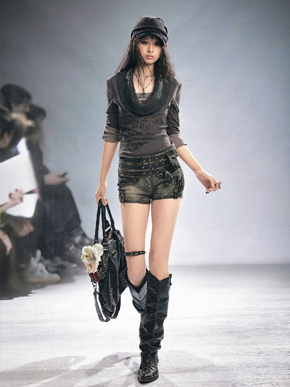 Graffiti Diamond Knitted Shirt【s0000016219】