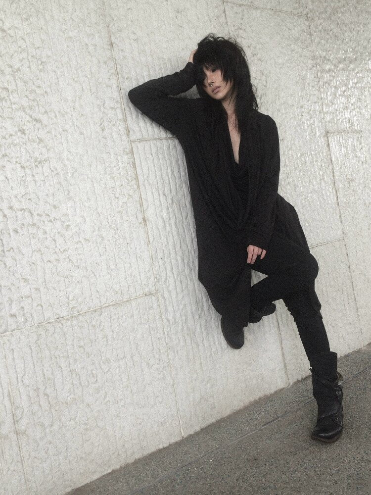 Stretched Lyocell Swaying Collar Cardigan【s0000019002】
