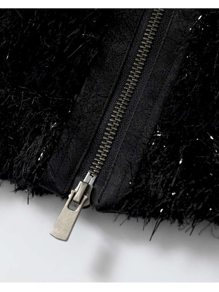 Leather Print Collared Coat【s0000014468】