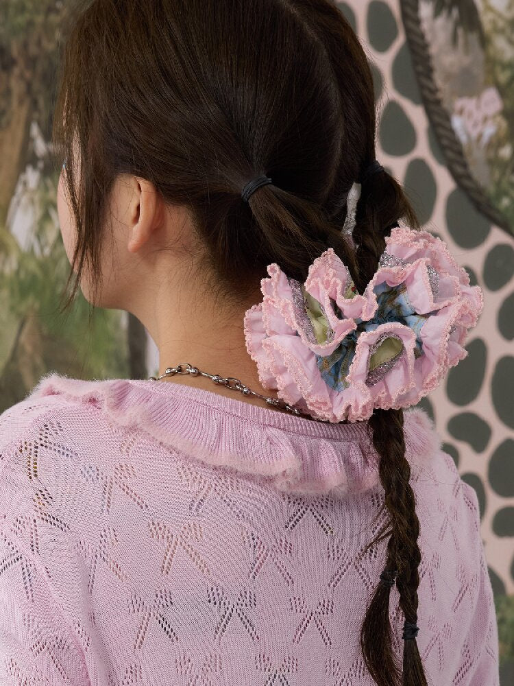 Two Color Lace Pile Scrunchies【s0000016709】