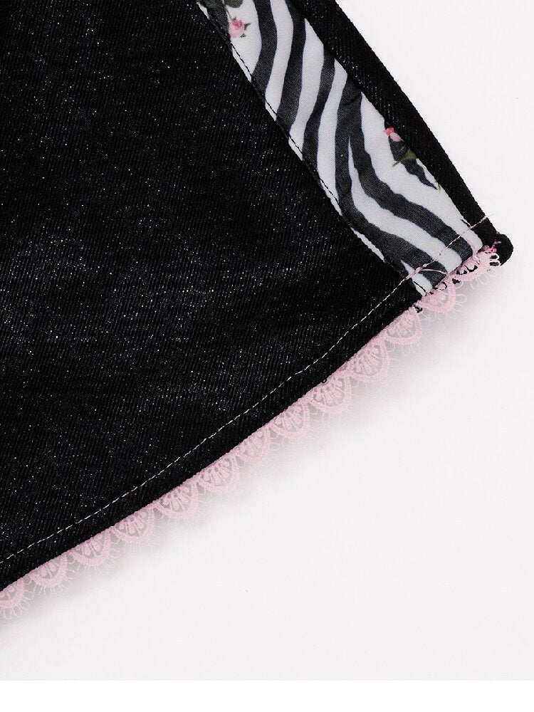 Vintage Patchwork Zebra Shorts Skirt【s0000017135】