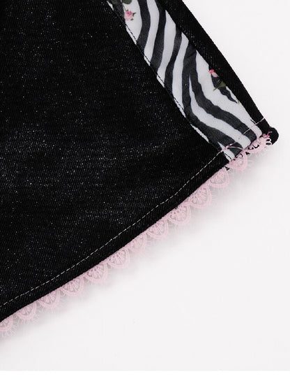 Vintage Patchwork Zebra Shorts Skirt【s0000017135】