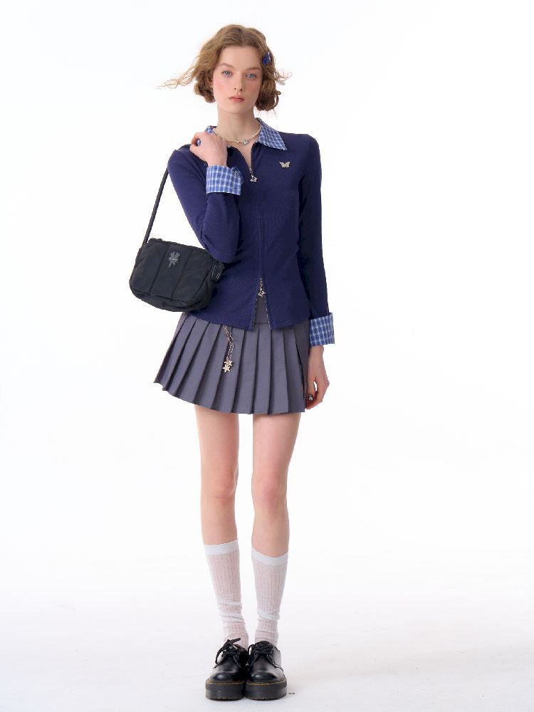 Long Sleeve Navy Blue Shirt【s0000012260】