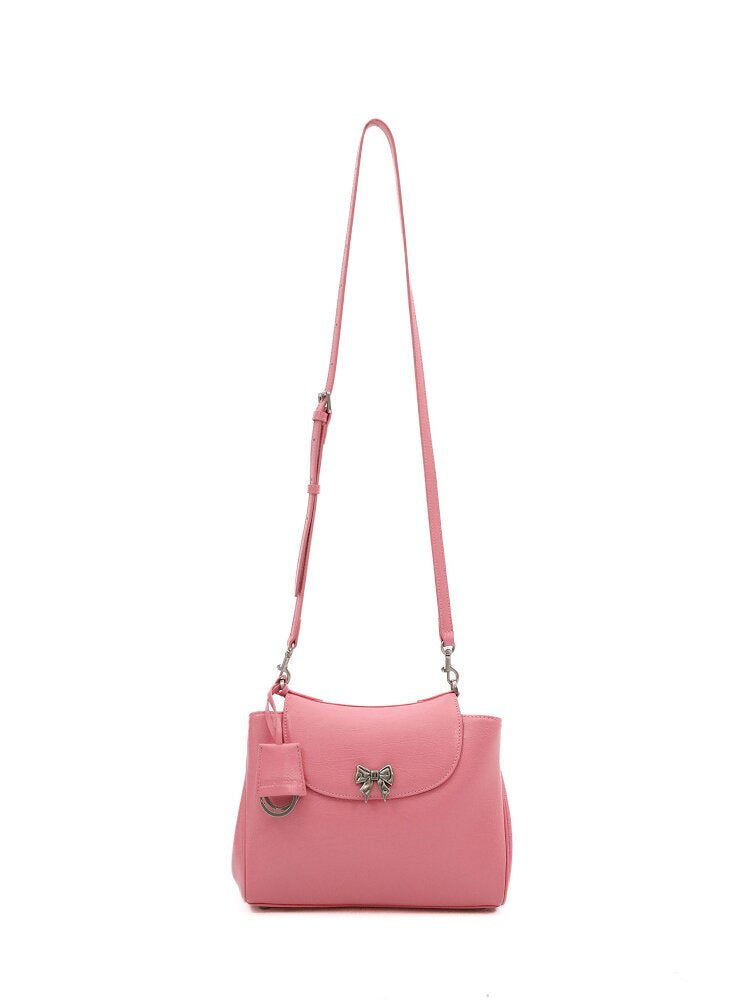 Cowhide Bow Flap Crossbody Bag【s0000016132】