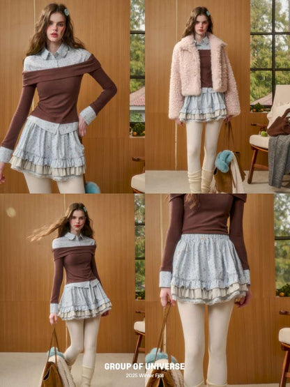 Tundra Patchwork Top Lace Skirt【s0000014881】