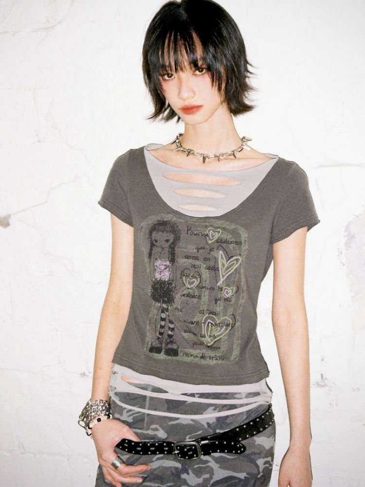 Fake Two Piece T-Shirt【s0000012421】