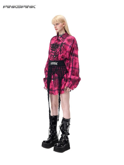 Electric Moon Riveted Plaid Shirt【s0000017724】