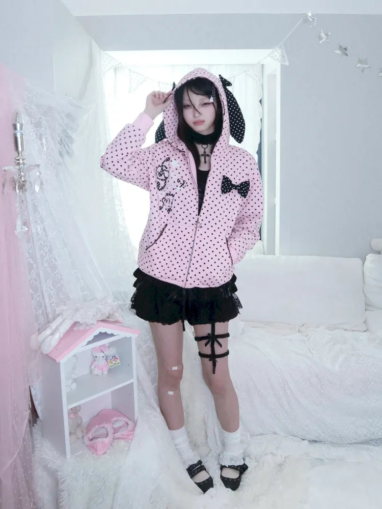 Lightweight Fleece Hoodie with Bunny Ears【s0000013970】