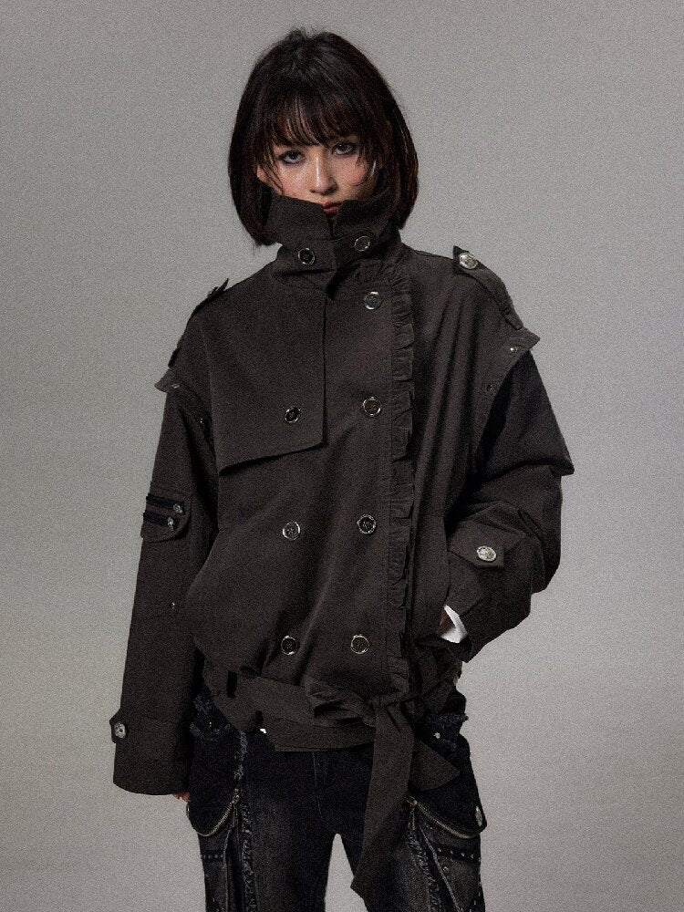 Lace Double Breasted Trench Coat【s0000018491】