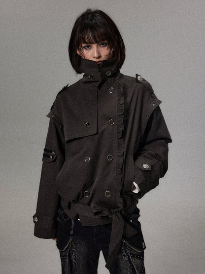 Lace Double Breasted Trench Coat【s0000018491】