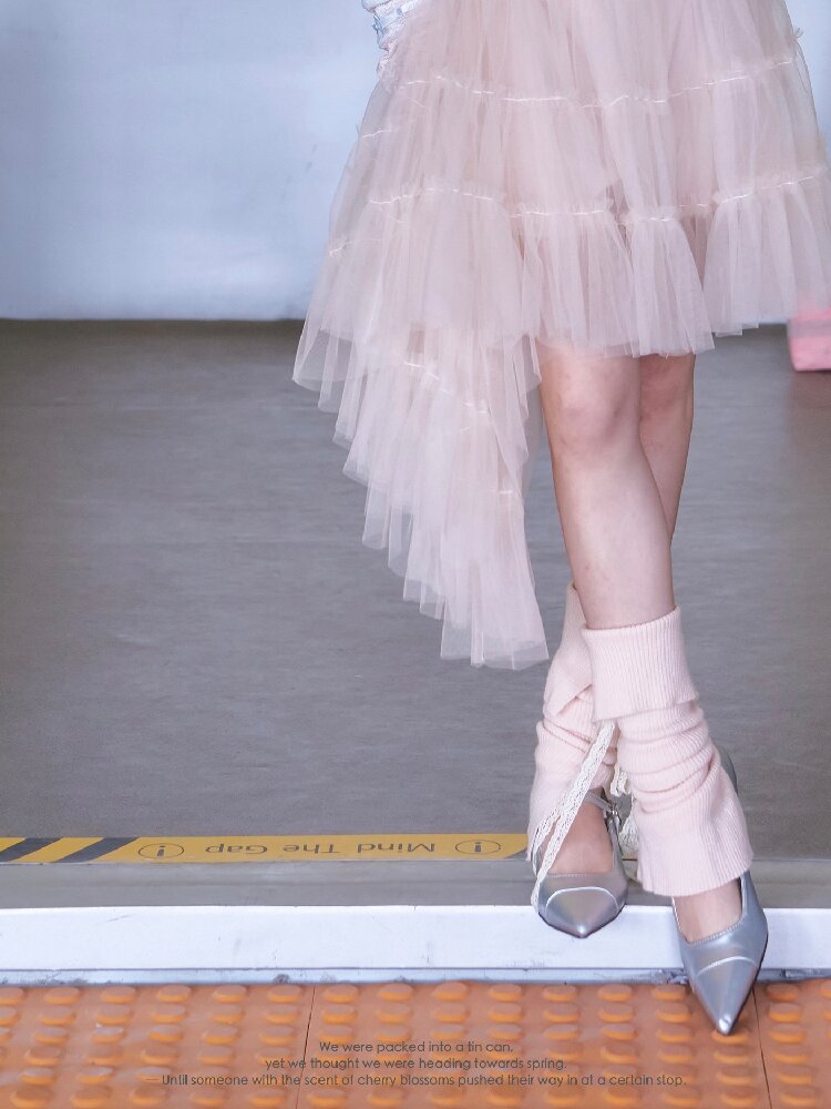 Mesh Peach Pink Puffy Hem Skirt【s0000016365】