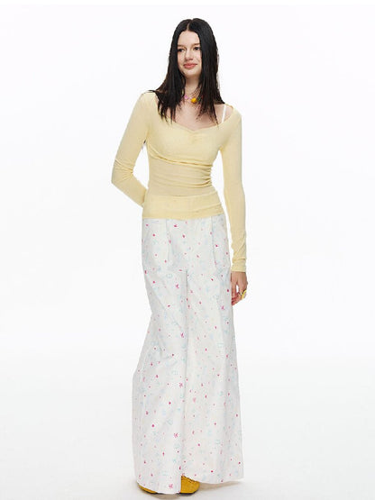 Kitten Full Print Wide Leg Pant【s0000015866】