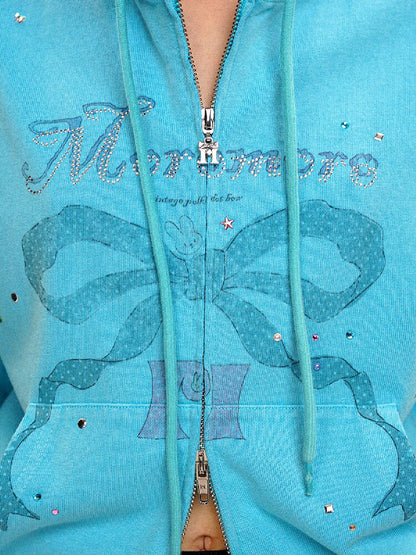 Bow Print Diamond Sweat Cardigan【s0000016420】