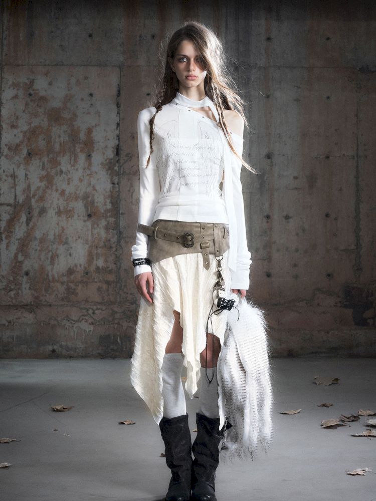 Punk splicing velvet bustier skirt【s0000013886】