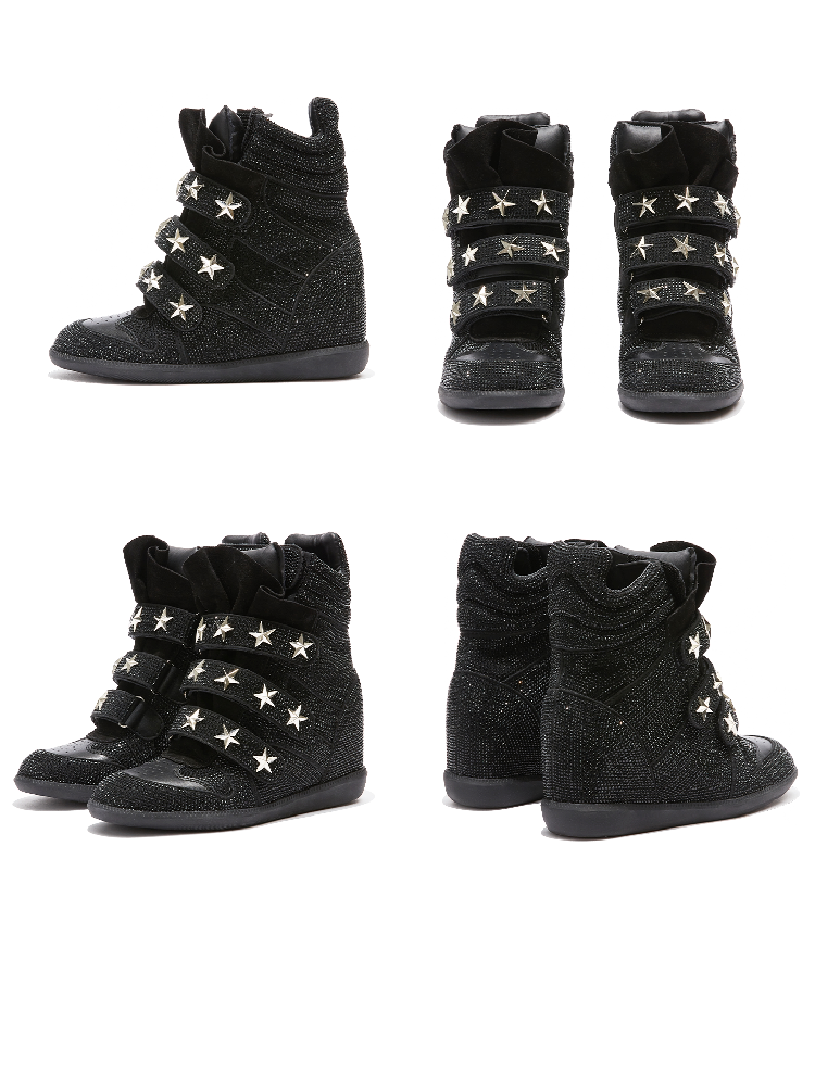 Vintage Rhinestone Wedge Platform Shoes【s0000018260】