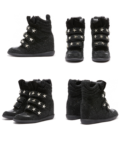 Vintage Rhinestone Wedge Platform Shoes【s0000018260】