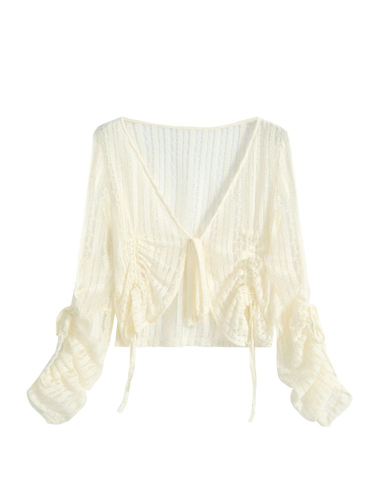 MUSCLE LACE DRAWSTRING SUN CARDIGAN [S0000009378]