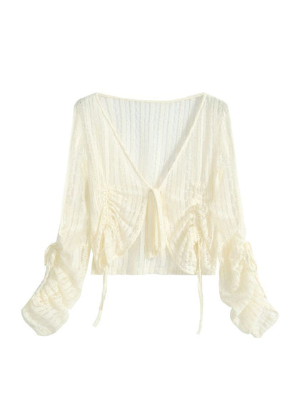 MUSCLE LACE DRAWSTRING SUN CARDIGAN [S0000009378]