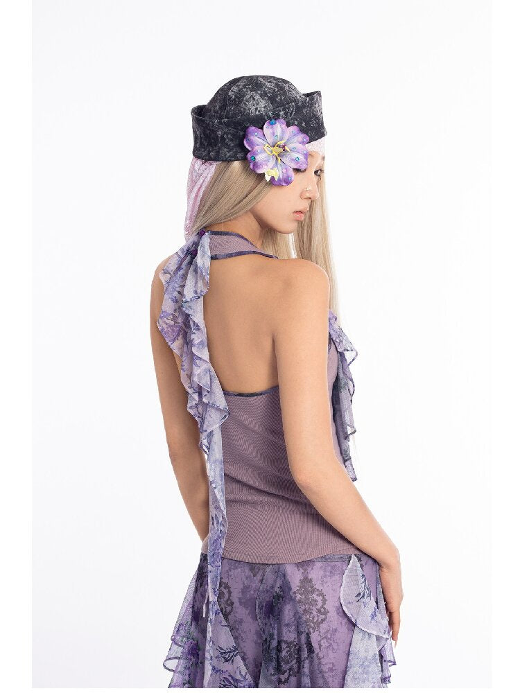 Vintage Pattern Ruffle Camisole【s0000018060】