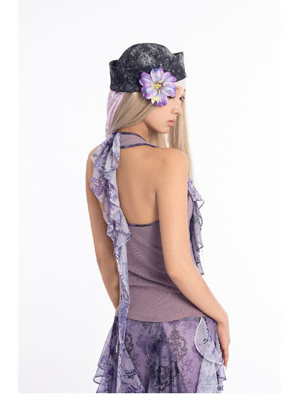 Vintage Pattern Ruffle Camisole【s0000018060】