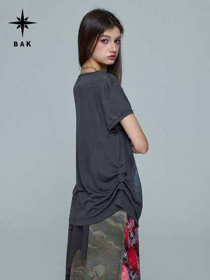 Lace Print Knitted Layered Top【s0000016689】