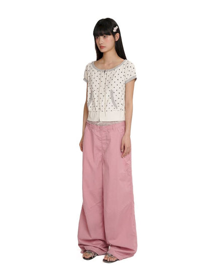 Relaxed fit adjustable cuffs casual pants【s0000012547】