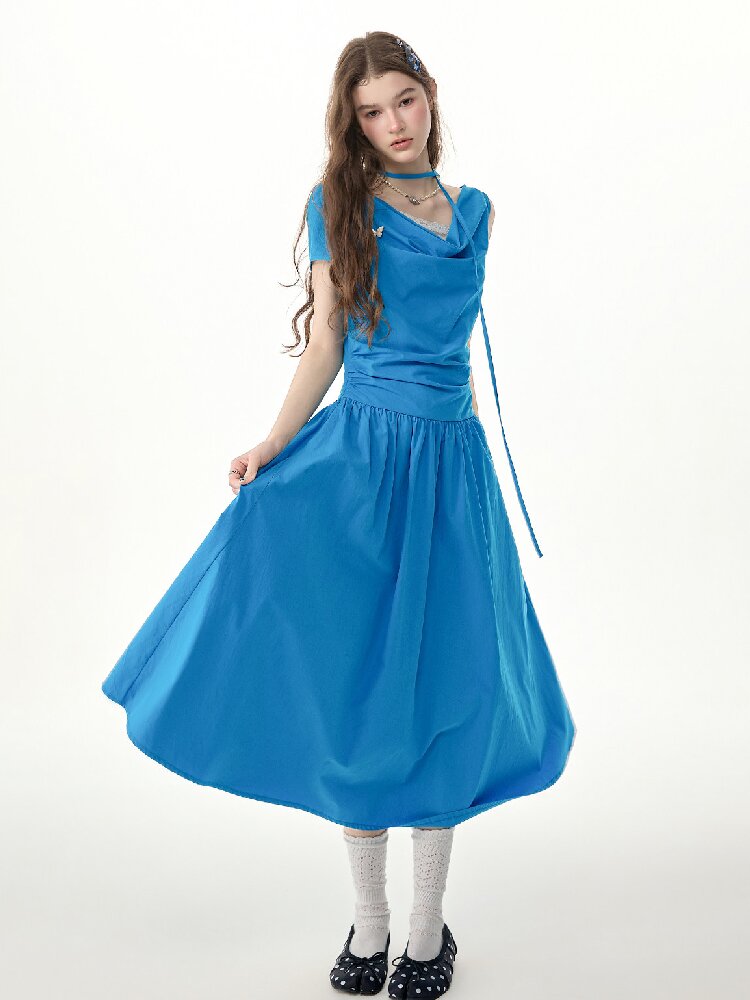 Retro Lazy Waist Cinching Long Dress【s0000017310】