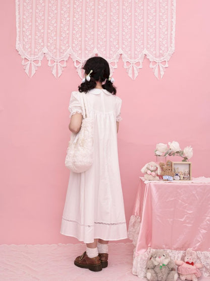 Neck Wreath Bow Embroidered Dress【s0000013491】
