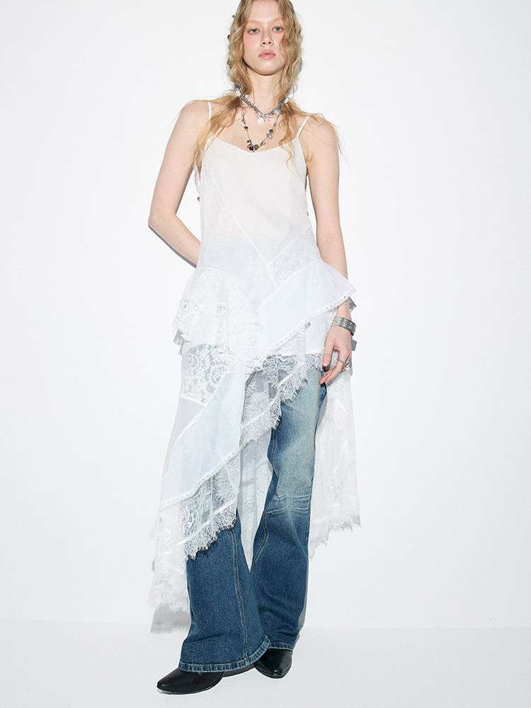 Lace Irregular Patchwork Dress【s0000015411】