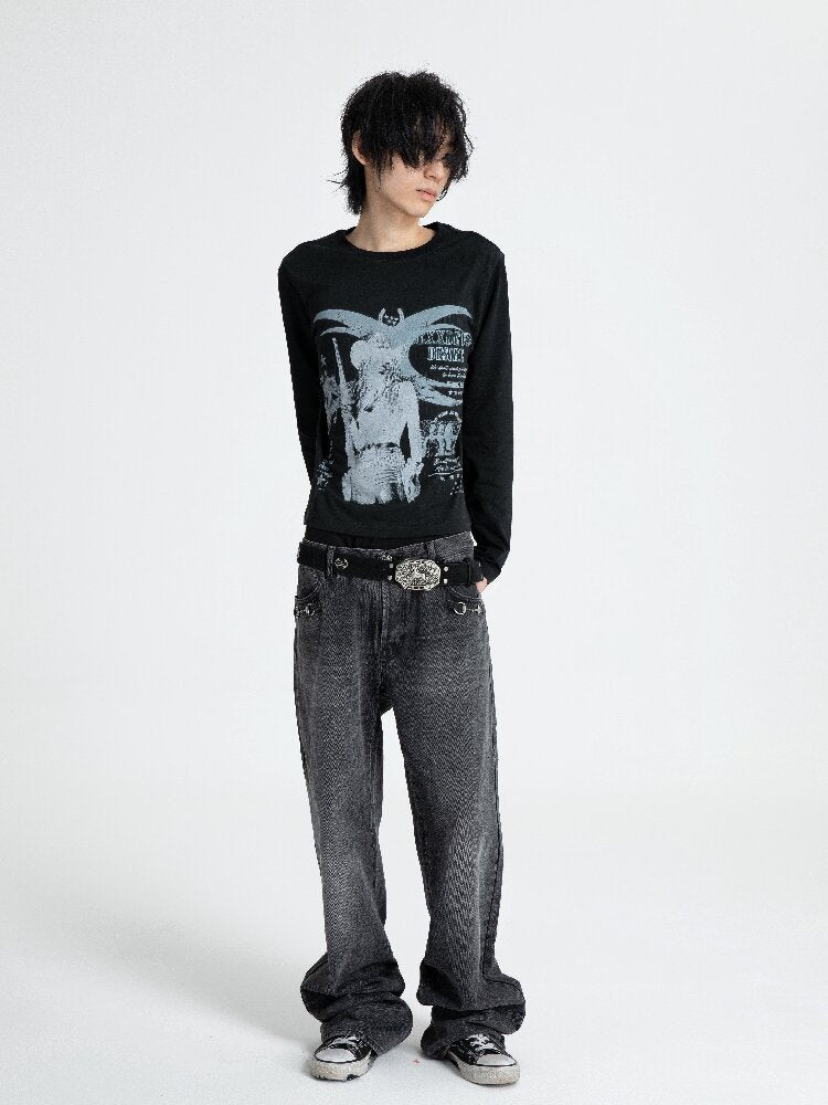 Women Digital Print Long T-Shirt【s0000018562】