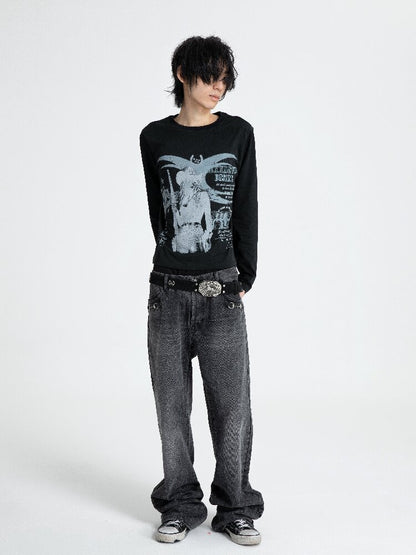 Women Digital Print Long T-Shirt【s0000018562】