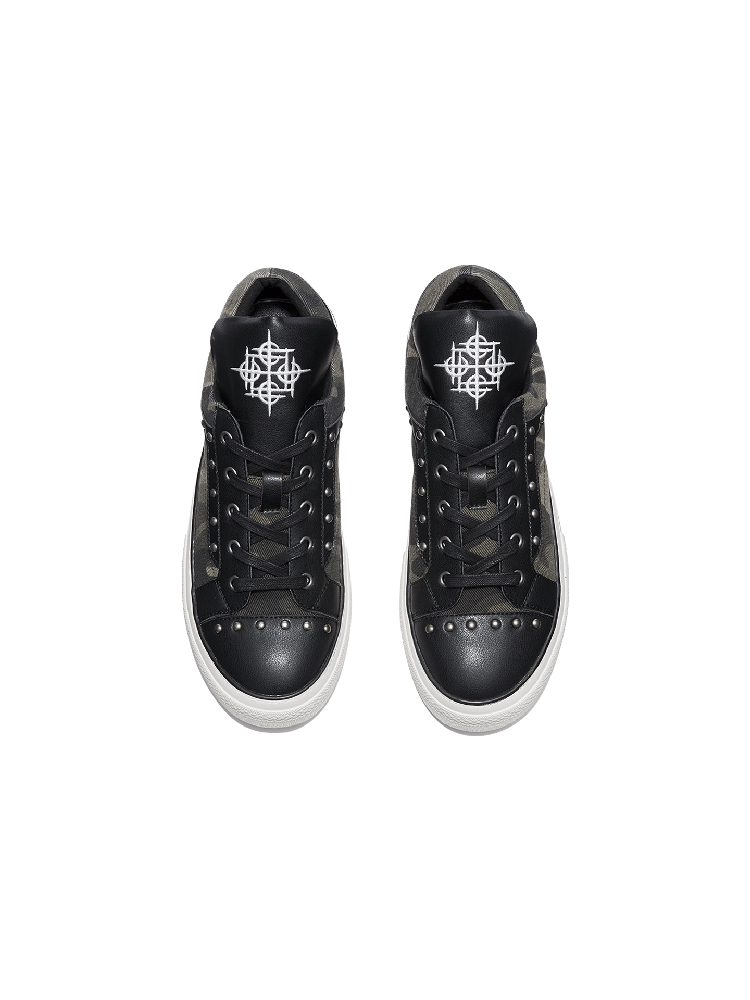 Camouflage Patchwork Canvas Sneakers【s0000018364】