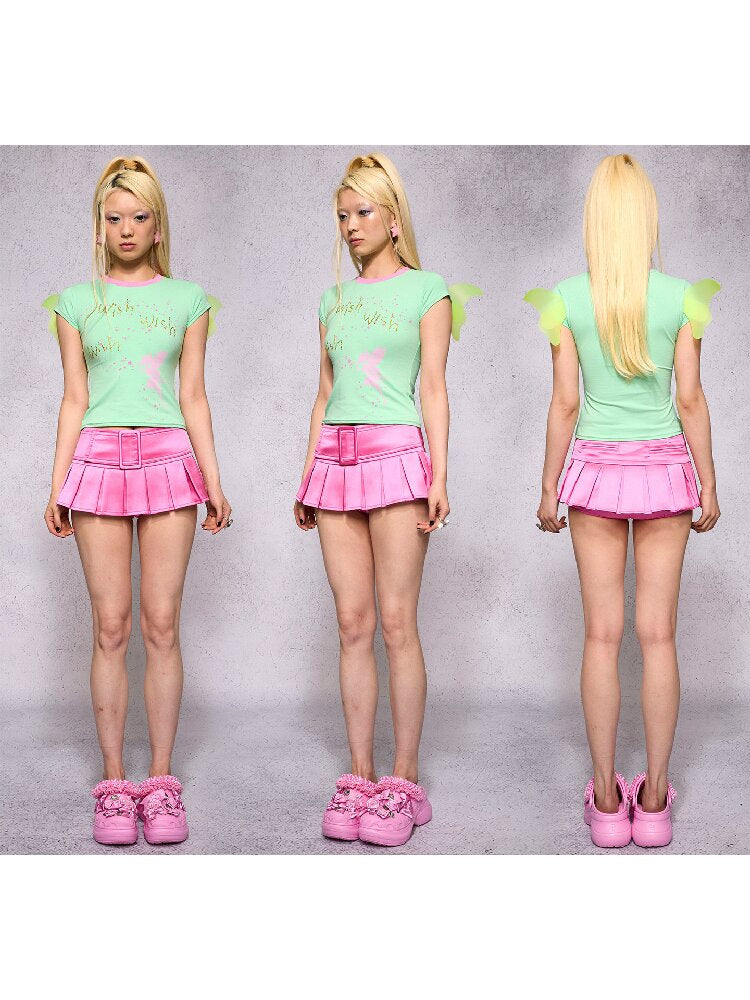 Rhinestone Fairy Wing Short Sleeve T Shirt【s0000018732】