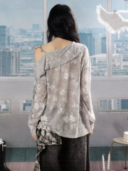 Slanted Collar Bow Sunscreen Top【s0000016526】