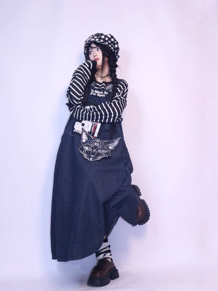 Vintage Loose Denim Maxi Skirt【s0000014624】