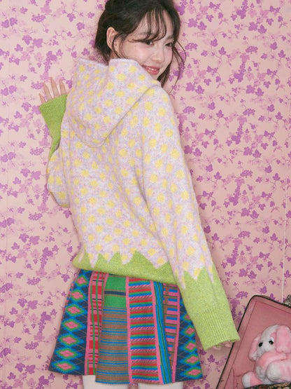 Light Pink Polka Dot Hood Cardigan【s0000015024】