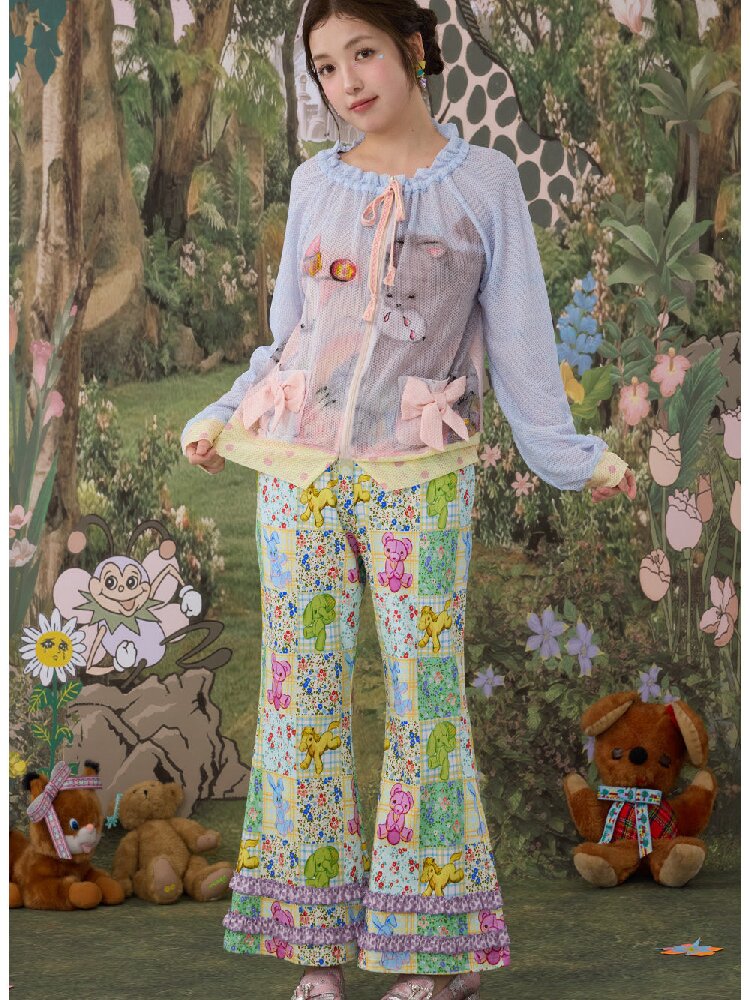 Illustration Mesh Cardigan Jacket【s0000017124】