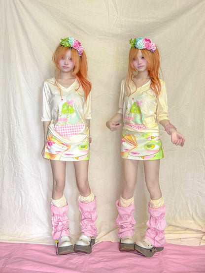 Polka Dot V-Neck Top【s0000013233】