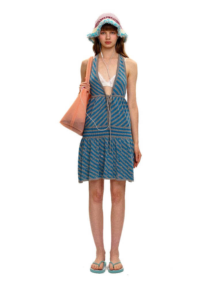 Rhinestone Star Striped Dress【s0000017416】