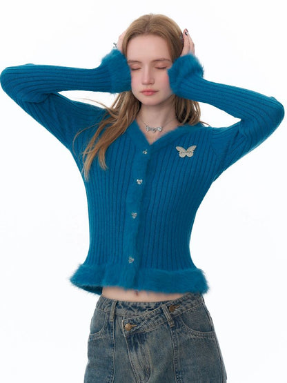 V-neck Knitted Sweater Cardigan【s0000011491】