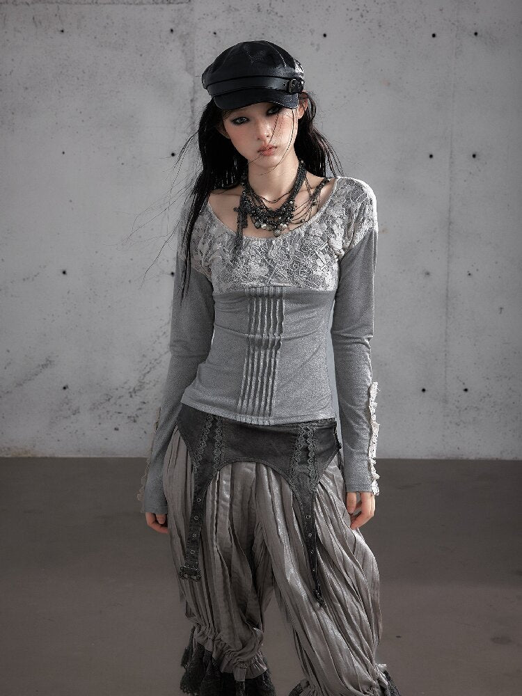 Lace Embroidered Knit Sweater【s0000019159】