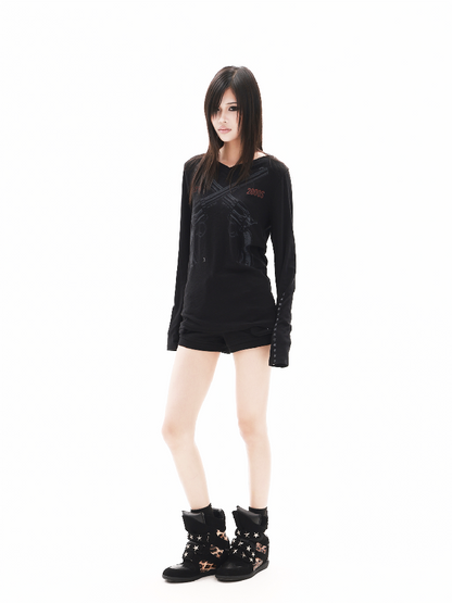 Punk Dual Guns Base Long-Sleeve T【s0000018328】