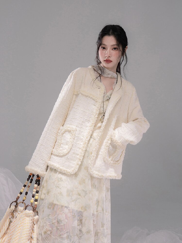 Broken Apricot White Wool Jacket【s0000015735】