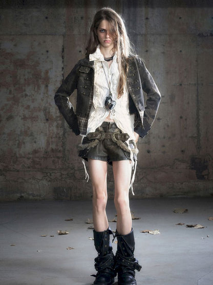 Standing collar zipper positive shoulder jacket【s0000013891】